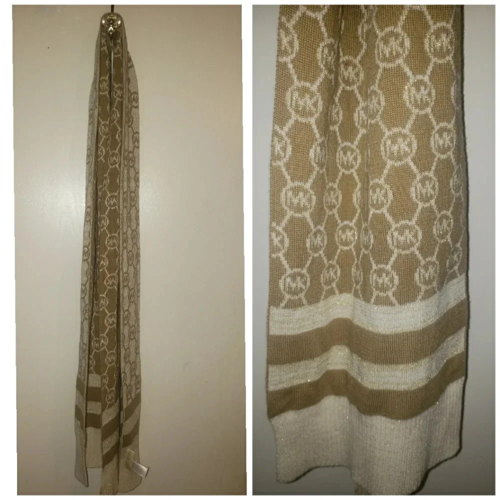 Michael Kors gold tan sparkle scarf